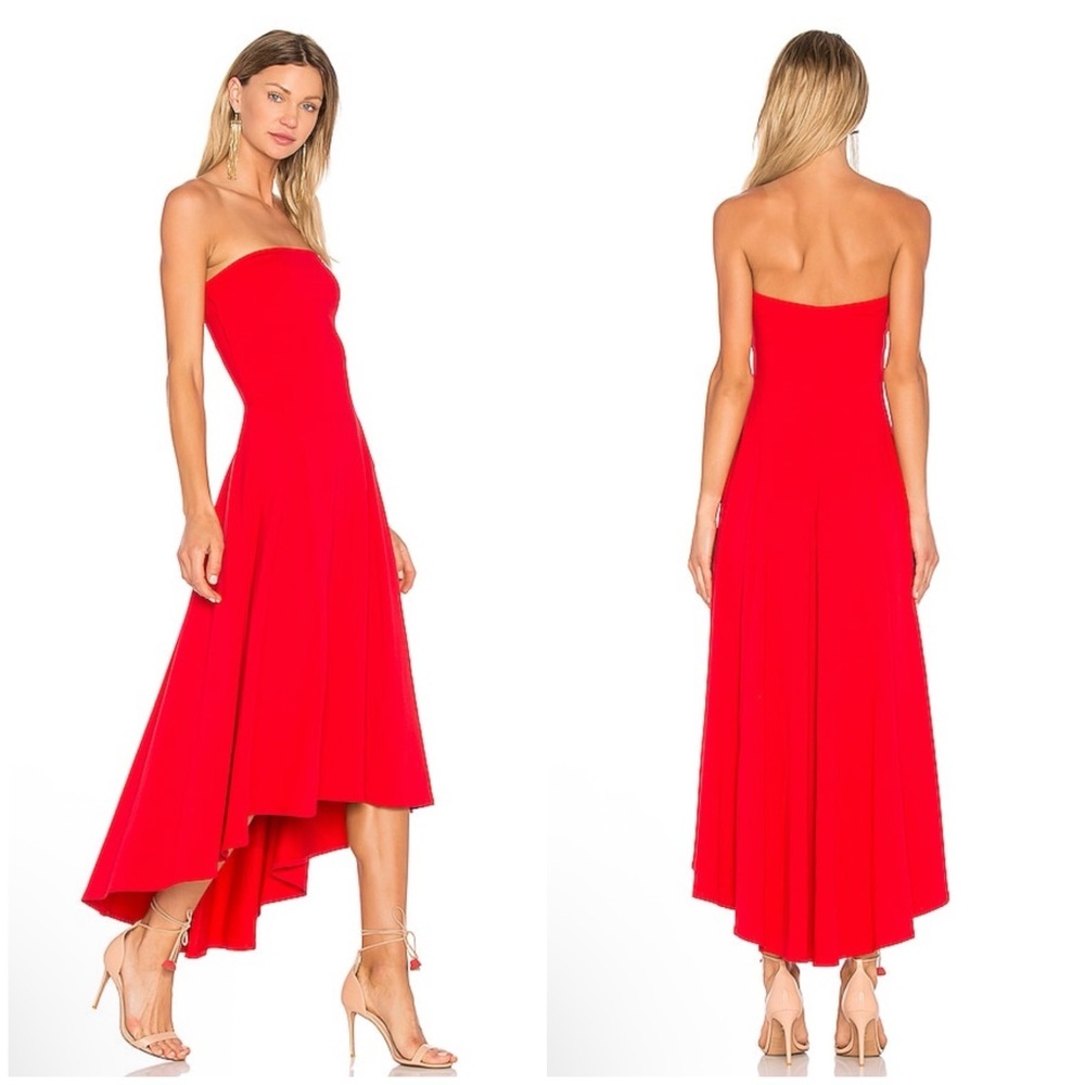 Susana Monaco Strapless Hi Low Dress in Perfect Red Size XS